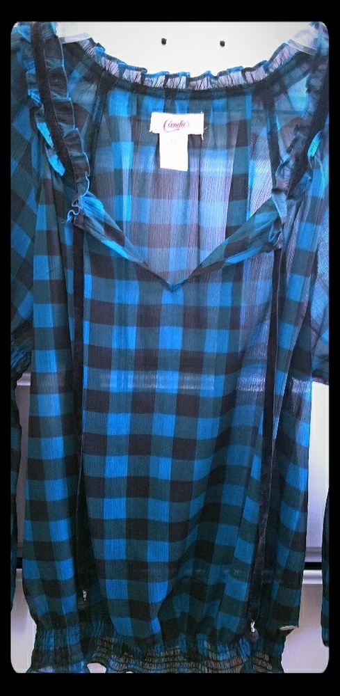 CANDIES Black&Turquoise Blouse